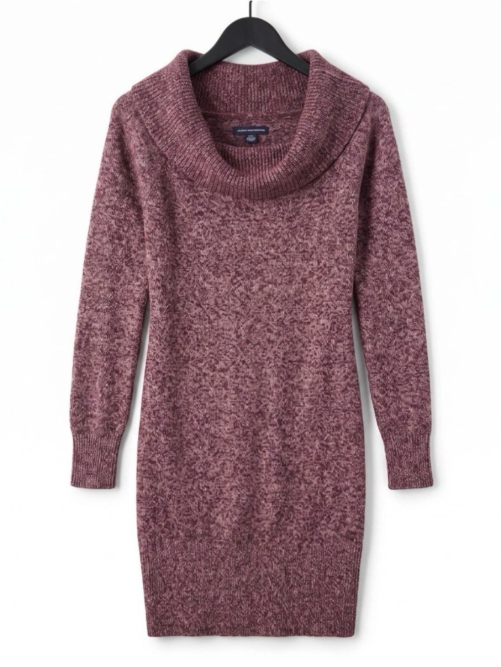 American Eagle Outfitters Marled Mauve Cowl Neck Sweater Dress